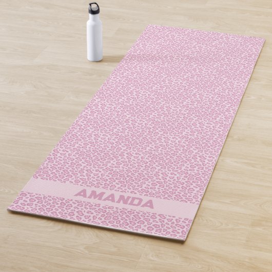 Gepersonaliseerde chique roze luipaard yogamat (In situ)