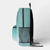 Gepersonaliseerde chique stoffige blauwe glitter d bedrukte rugzak (Rechts)