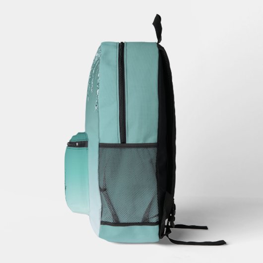 Gepersonaliseerde chique stoffige blauwe glitter d bedrukte rugzak (Rechts)