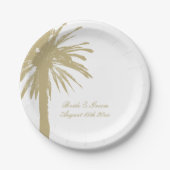 Gepersonaliseerde chique strand bruiloft papier pa papieren bordje (Voorkant)