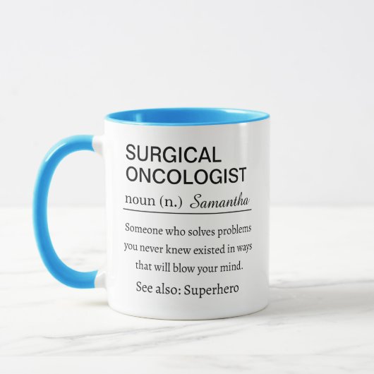 Gepersonaliseerde chirurgische oncoloog definitie mok (Links)