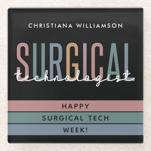 Gepersonaliseerde Chirurgische Technologist Week O Glazen Onderzetter (Voorkant)
