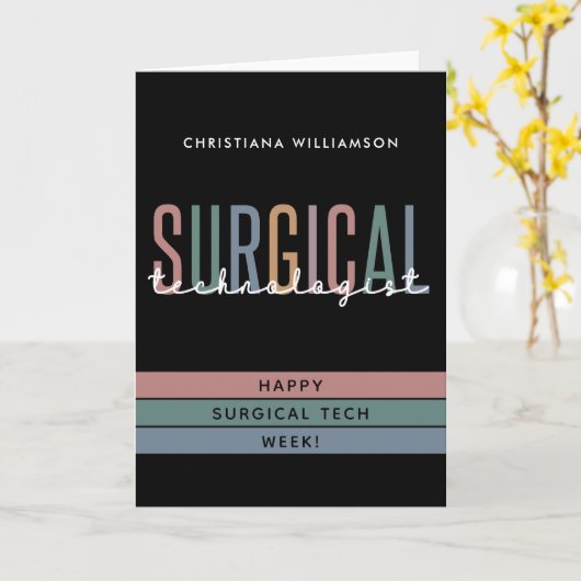 Gepersonaliseerde Chirurgische Technologist Week O Kaart (Gele Bloem)