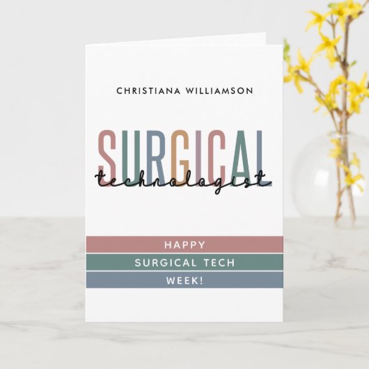 Gepersonaliseerde Chirurgische Technologist Week O Kaart (Gele Bloem)