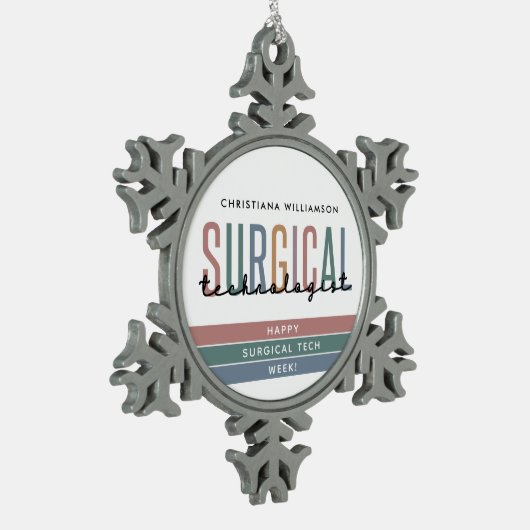 Gepersonaliseerde Chirurgische Technologist Week O Tin Sneeuwvlok Ornament (Links)