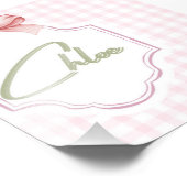 Gepersonaliseerde Chloe Baby Girl Nursery Bow & Gi Foto Afdruk (Hoek)