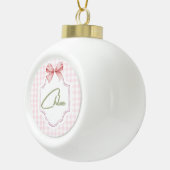 Gepersonaliseerde Chloe Baby Girl Nursery Bow & Gi Keramische Bal Ornament (Rechts)