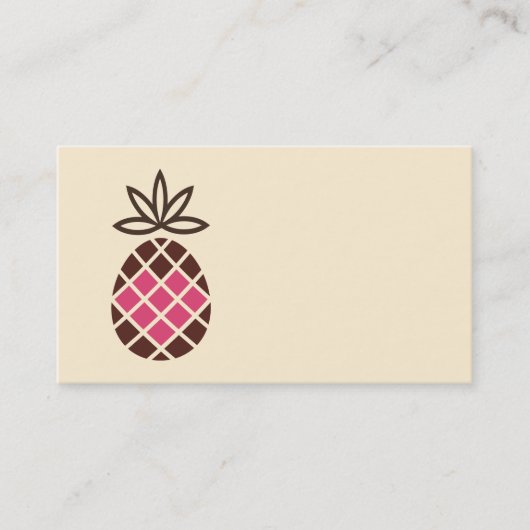 Gepersonaliseerde chocolade-ananas met roze hart visitekaartje (Voorkant)