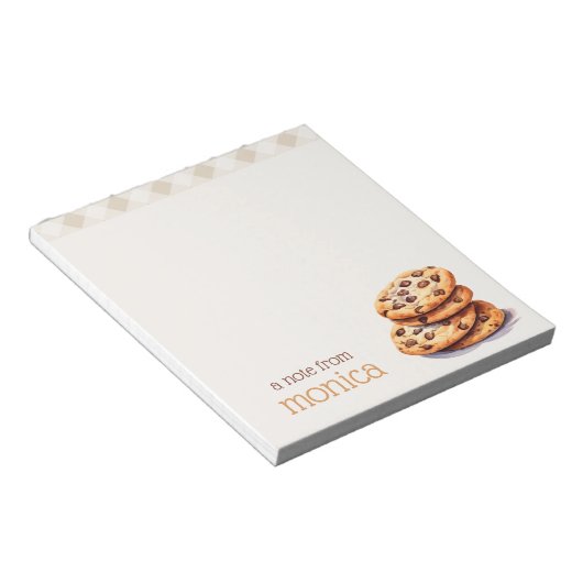 Gepersonaliseerde Chocolade Chip Cookie Lover Notitieblok (Schuin)