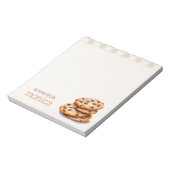 Gepersonaliseerde Chocolade Chip Cookie Lover Notitieblok (Linkerzijde)