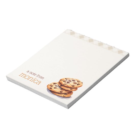 Gepersonaliseerde Chocolade Chip Cookie Lover Notitieblok (Linkerzijde)