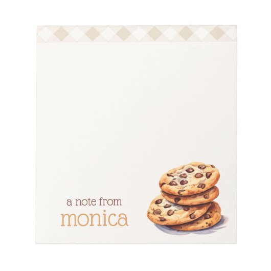 Gepersonaliseerde Chocolade Chip Cookie Lover Notitieblok (Voorkant)