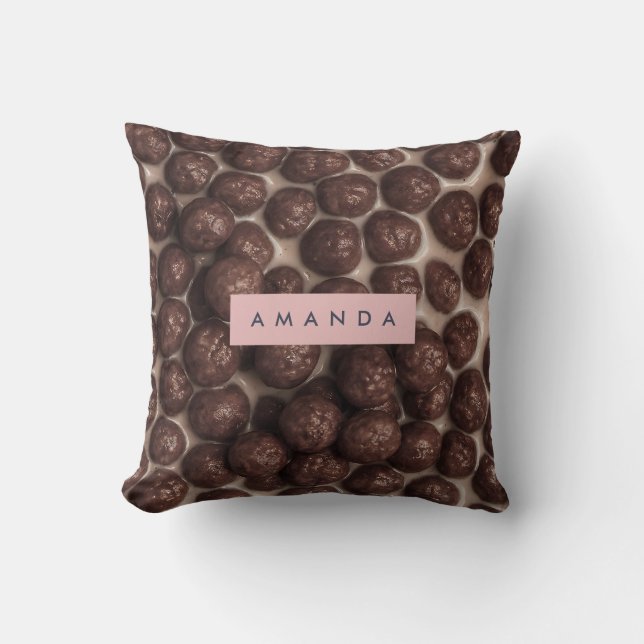 Gepersonaliseerde Chocolade Granen Ontbijt Kussen (Voorkant)