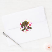 Gepersonaliseerde chocolade lab puppy ijs ronde sticker (Envelop)