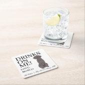 Gepersonaliseerde Chocolade Labrador Hond bruiloft Kartonnen Onderzetters (Insitu)