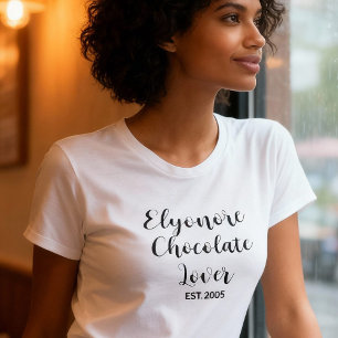 Gepersonaliseerde Chocolade Liefhebber Naam Gevest T-shirt