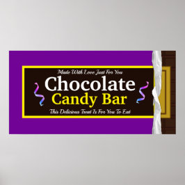 Gepersonaliseerde Chocolade Snoep Bar Party Banner Poster