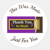 Gepersonaliseerde Chocolade Snoep Bar Party Favor Ronde Sticker (Voorkant)