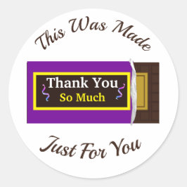 Gepersonaliseerde Chocolade Snoep Bar Party Favor Ronde Sticker
