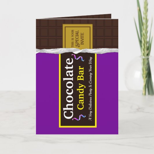 Gepersonaliseerde Chocolade Snoep Bar Party Invita (Voorkant)