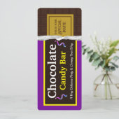 Gepersonaliseerde Chocolade Snoep Bar Party Invita Kaart (Staand voorkant)