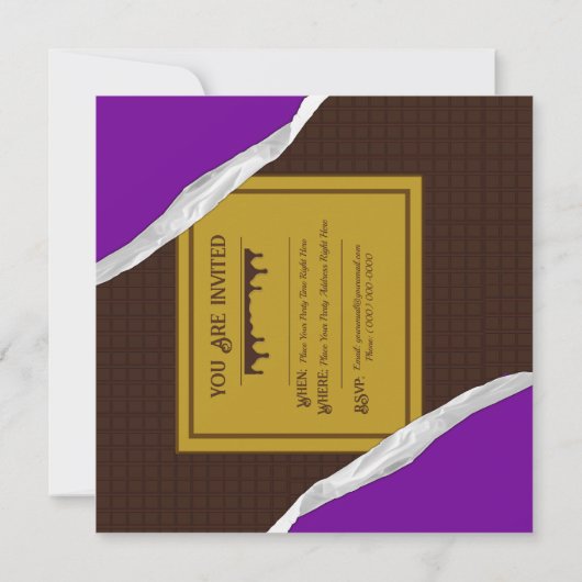 Gepersonaliseerde Chocolade Snoep Bar Party Invita Kaart (Achterkant)