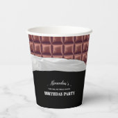 Gepersonaliseerde Chocolade Snoep Bar Party Papieren Bekers (Achterkant)