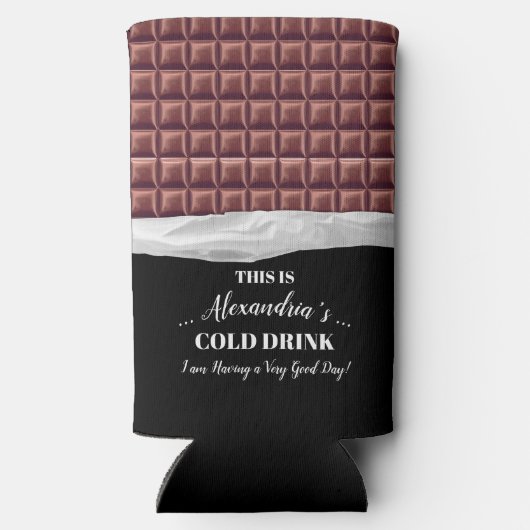 Gepersonaliseerde Chocolade Snoep Bar Party Seltzer Blikjeskoeler (Achterkant)