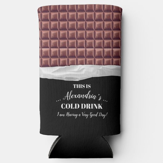 Gepersonaliseerde Chocolade Snoep Bar Party Seltzer Blikjeskoeler (Voorkant)