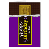 Gepersonaliseerde Chocolade Snoep Bar Verjaardag K (Voorkant)