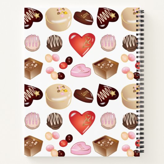 Gepersonaliseerde Chocolade Snoep Hart Notitieboek (Achterkant)