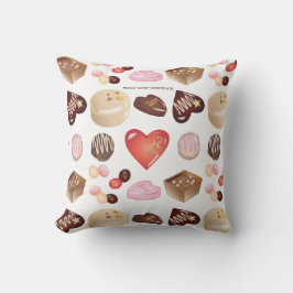 Gepersonaliseerde Chocolade Snoep Hart Patroon Buitenkussen