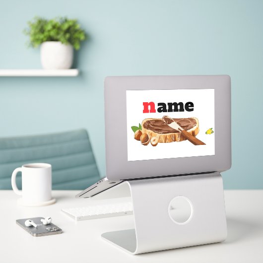 Gepersonaliseerde Chocolade Verspreid LABEL Grappi (Laptop op bureau)