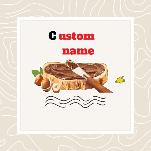 Gepersonaliseerde Chocolade Verspreid Vinyl Label 