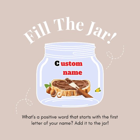 Gepersonaliseerde Chocolade Verspreid Vinyl Label 