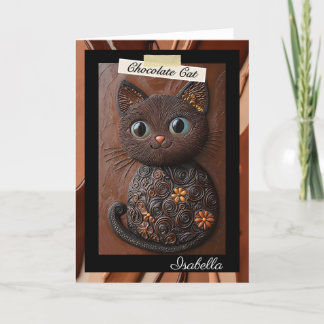 Gepersonaliseerde Chocolate Cat Wenskaart Bedankkaart