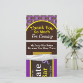 Gepersonaliseerde Chocolate Snoep Bar Bedankkaart (Staand voorkant)