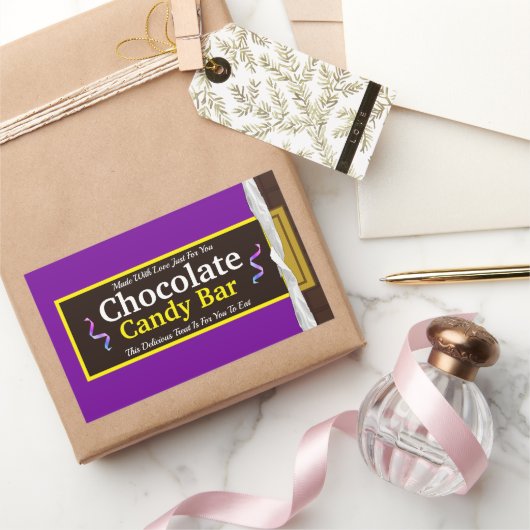 Gepersonaliseerde Chocolate Snoep Bar Rechthoekige Sticker (Geschenken)