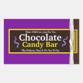 Gepersonaliseerde Chocolate Snoep Bar Rechthoekige Sticker (Voorkant)