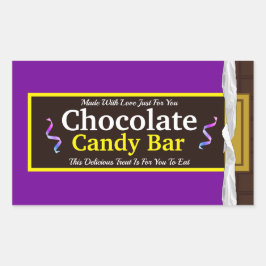 Gepersonaliseerde Chocolate Snoep Bar Rechthoekige Sticker
