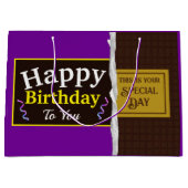 Gepersonaliseerde Chocolate Snoep Bar Verjaardag Groot Cadeauzakje (Voorkant)