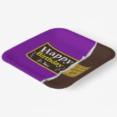 Gepersonaliseerde Chocolate Snoep Bar Verjaardag Papieren Bordje (Gebogen)