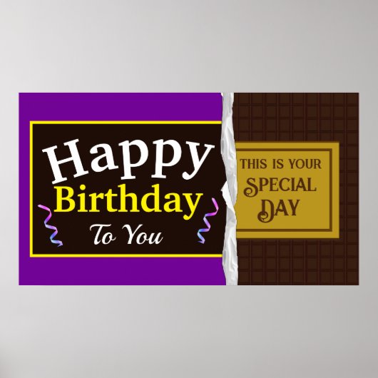 Gepersonaliseerde Chocolate Snoep Bar Verjaardagsb Poster (Voorkant)