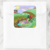 Gepersonaliseerde Choo Choo Bookplate Vierkante Sticker (Tas)