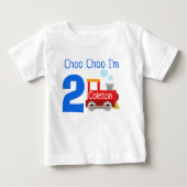 Gepersonaliseerde Choo Choo Ik ben 2 Verjaardag Sh (Voorkant)