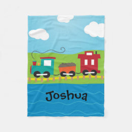 Gepersonaliseerde Choo Choo Train van de jongen Fleece Deken