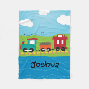 Gepersonaliseerde Choo Choo Train van de jongen Fleece Deken