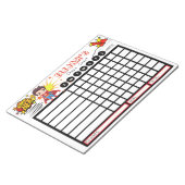 Gepersonaliseerde Chore Chart, Superheld Notitieblok (Schuin)