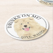 Gepersonaliseerde Chow Chow Hond bruiloft Ronde Kartonnen Onderzetter (Gebogen)