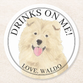 Gepersonaliseerde Chow Chow Hond bruiloft Ronde Kartonnen Onderzetter